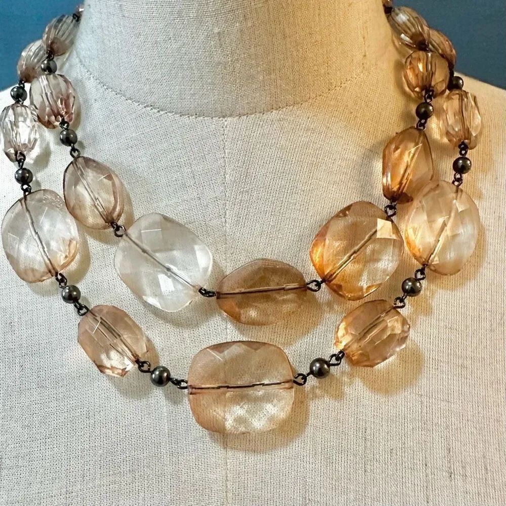NY Collection double stranded beaded necklae